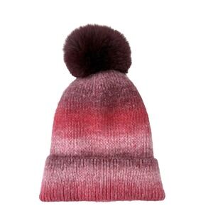 Norla Canada Alpaca Wool Blend Beanie Cap Pom Hat Toque Winter Knit Ombre Pink